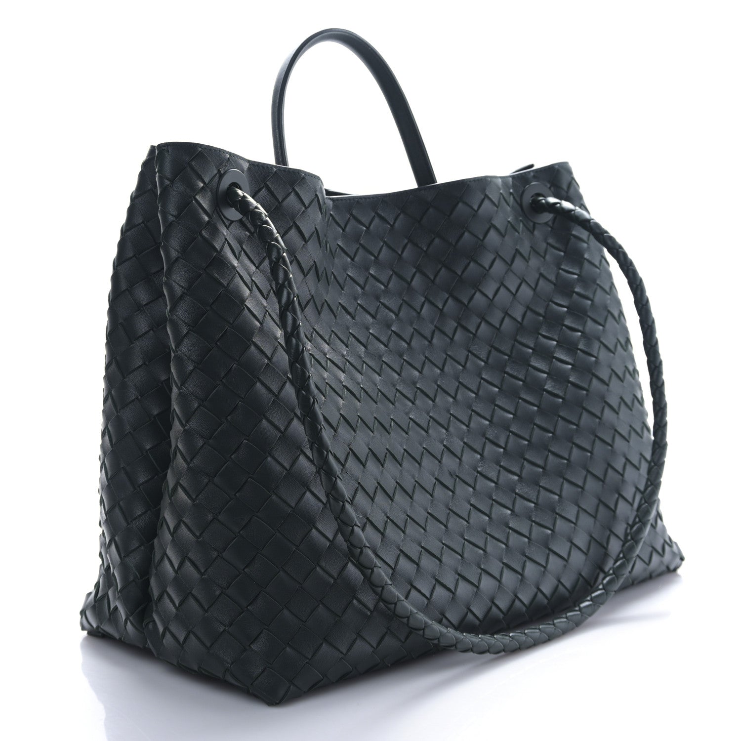 Bottega Veneta Nappa Intrecciato Large Andiamo Shoulder Bag Emerald Green 3 of 8