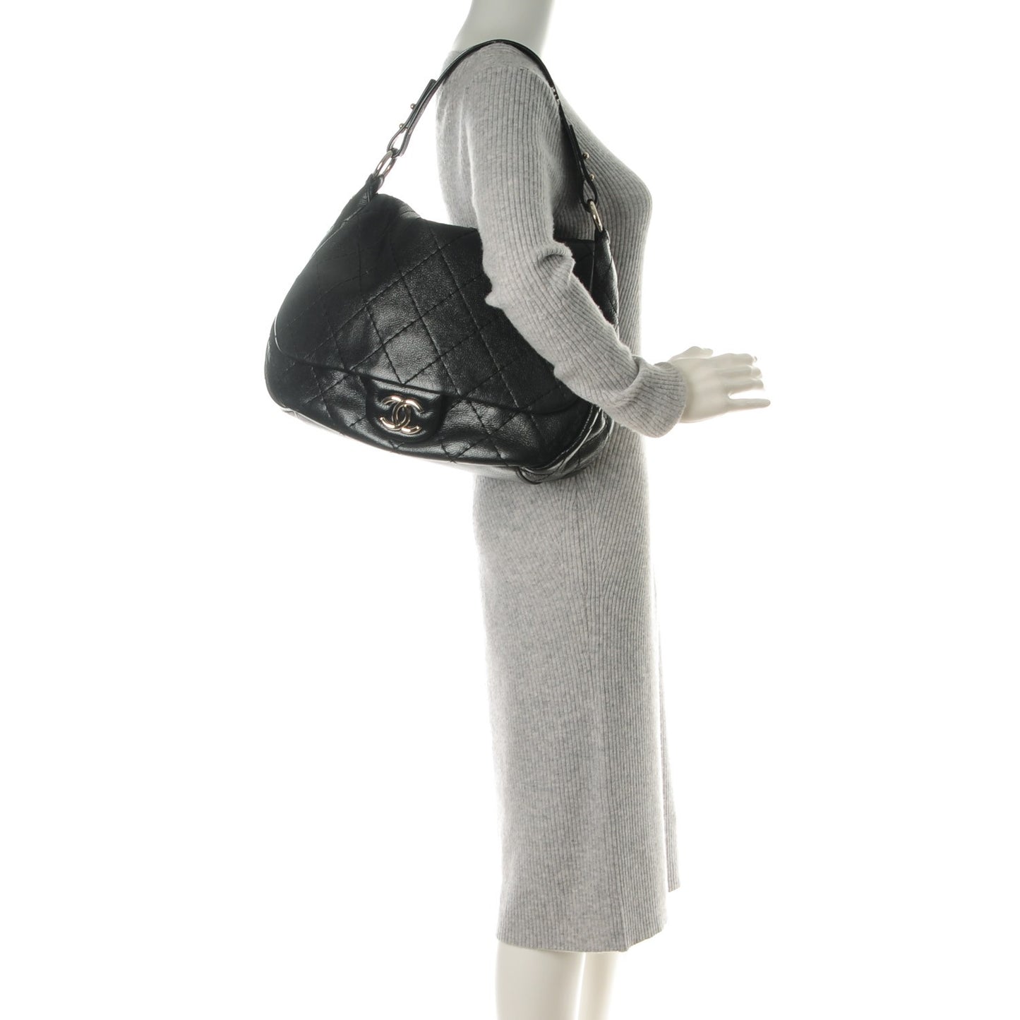 Glazed Calfskin XL On The Road Flap Black