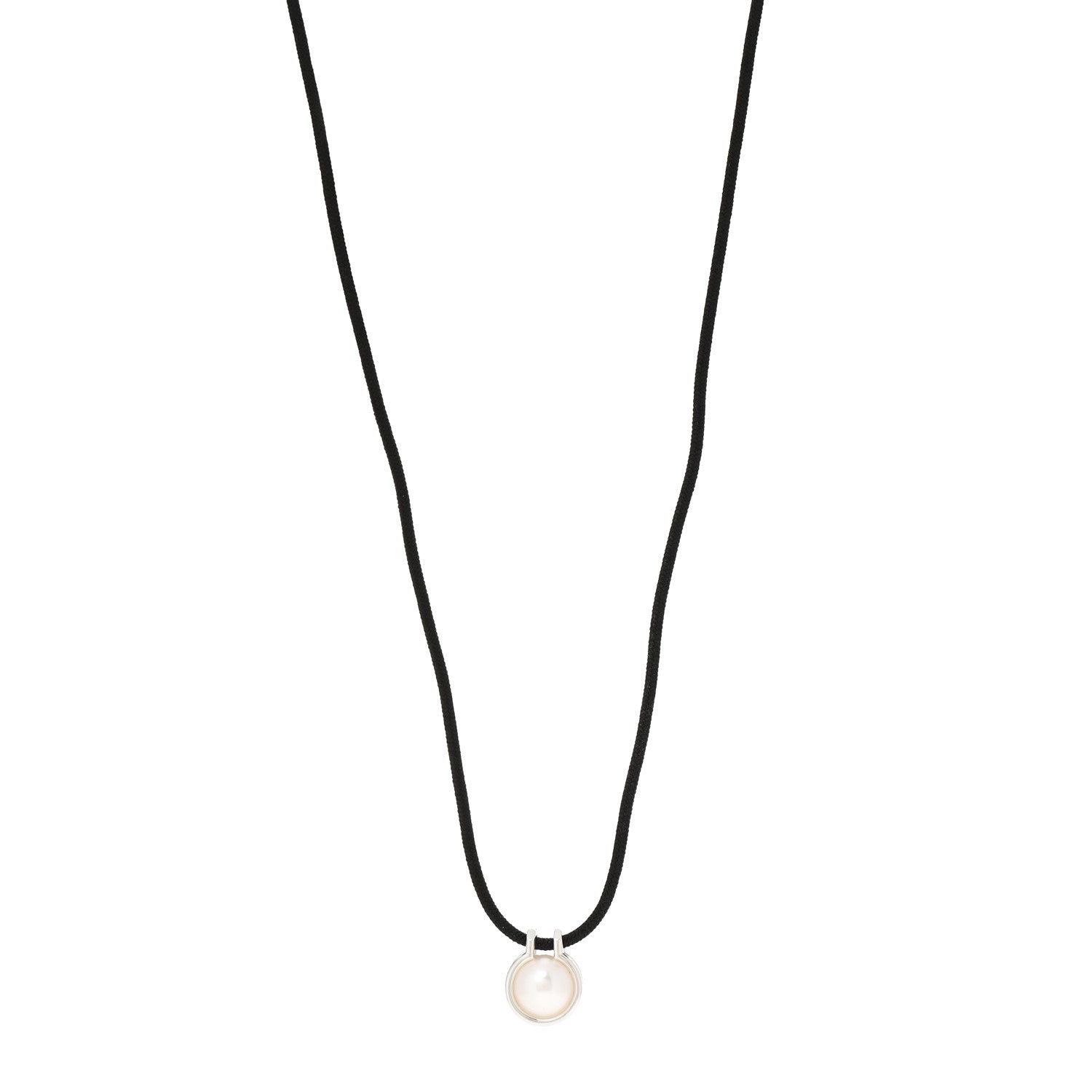 Tiffany Sterling Silver Pearl HardWear Cord Necklace 1 of 5
