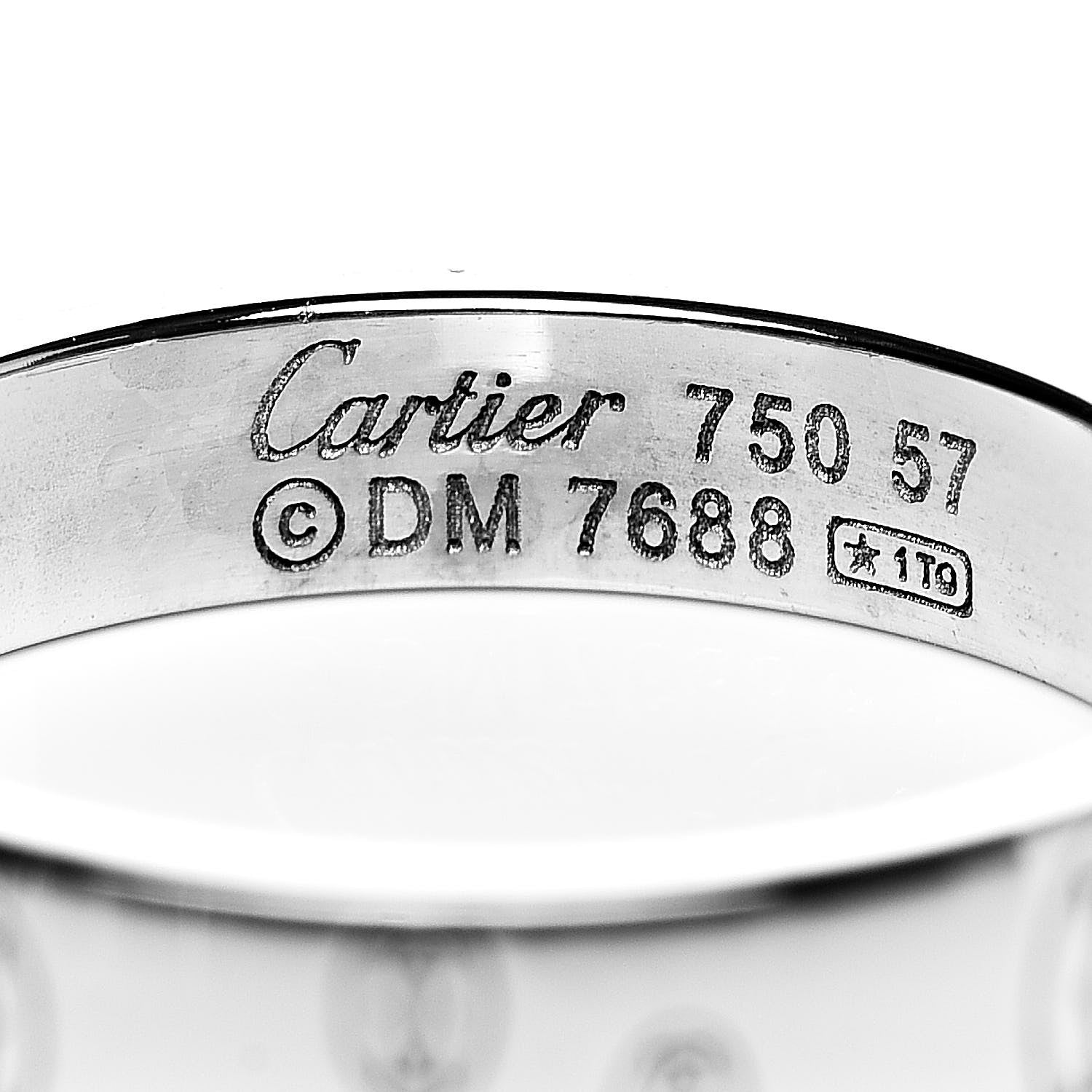 Cartier 18K White Gold 4mm Happy Birthday Band Ring 57 8 4 of 4