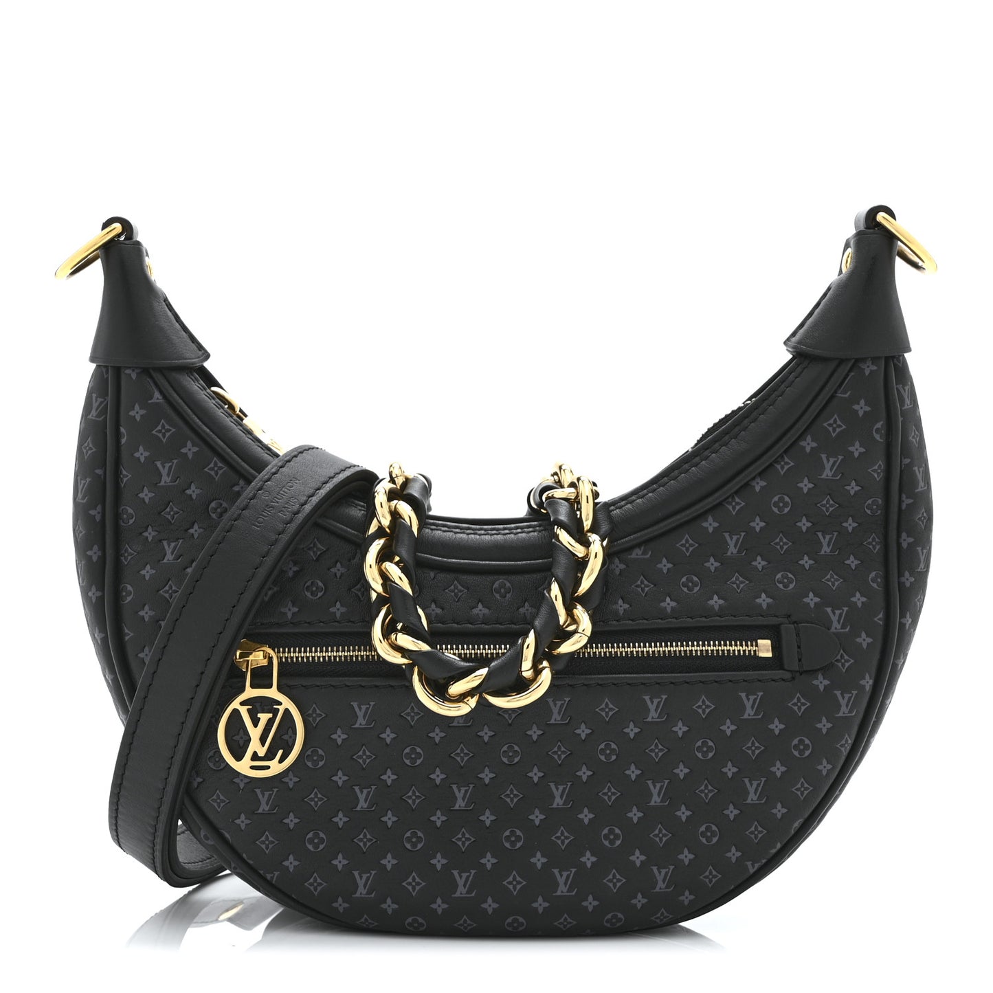 Calfskin Embossed Monogram Loop Black
