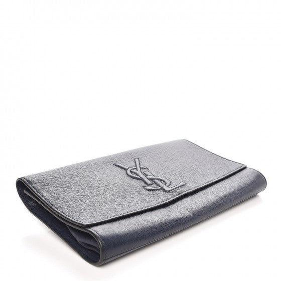 Saint Laurent Goatskin Large Belle De Jour Clutch Navy 4 of 6