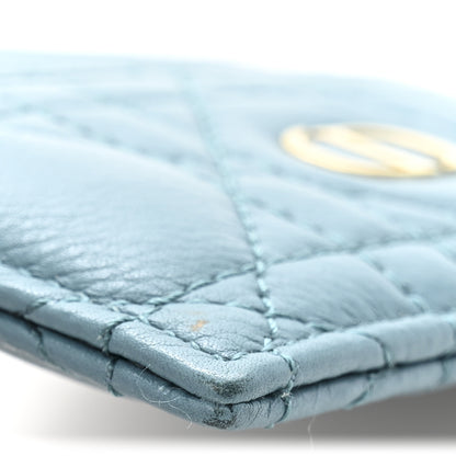 Christian Dior Supple Calfskin Cannage Caro Five-Slot Card Holder Blue 8 of 8