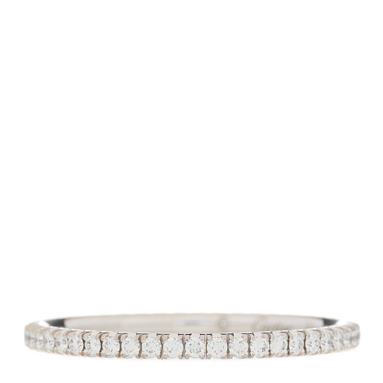 18K White Gold Diamond 1.5mm Etincelle de Cartier Wedding Band Ring 51 5.75