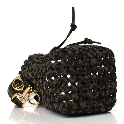 Fendi Fabric Jacquard F is Fendi FF 1974 Woven Knotted Mini Mon Tresor Bucket Bag Tabacco Moro 4 of 10