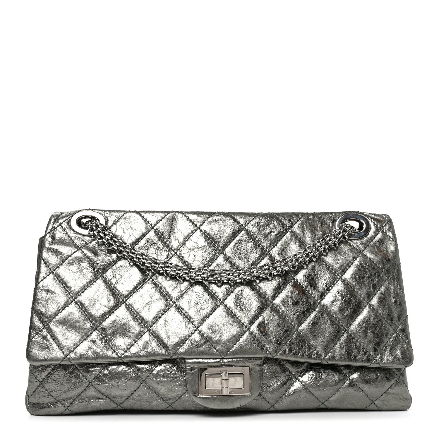 Chanel Metallic Aged Calfskin Quilted 2.55 Reissue 227 Flap Vert Fonce 1 of 10