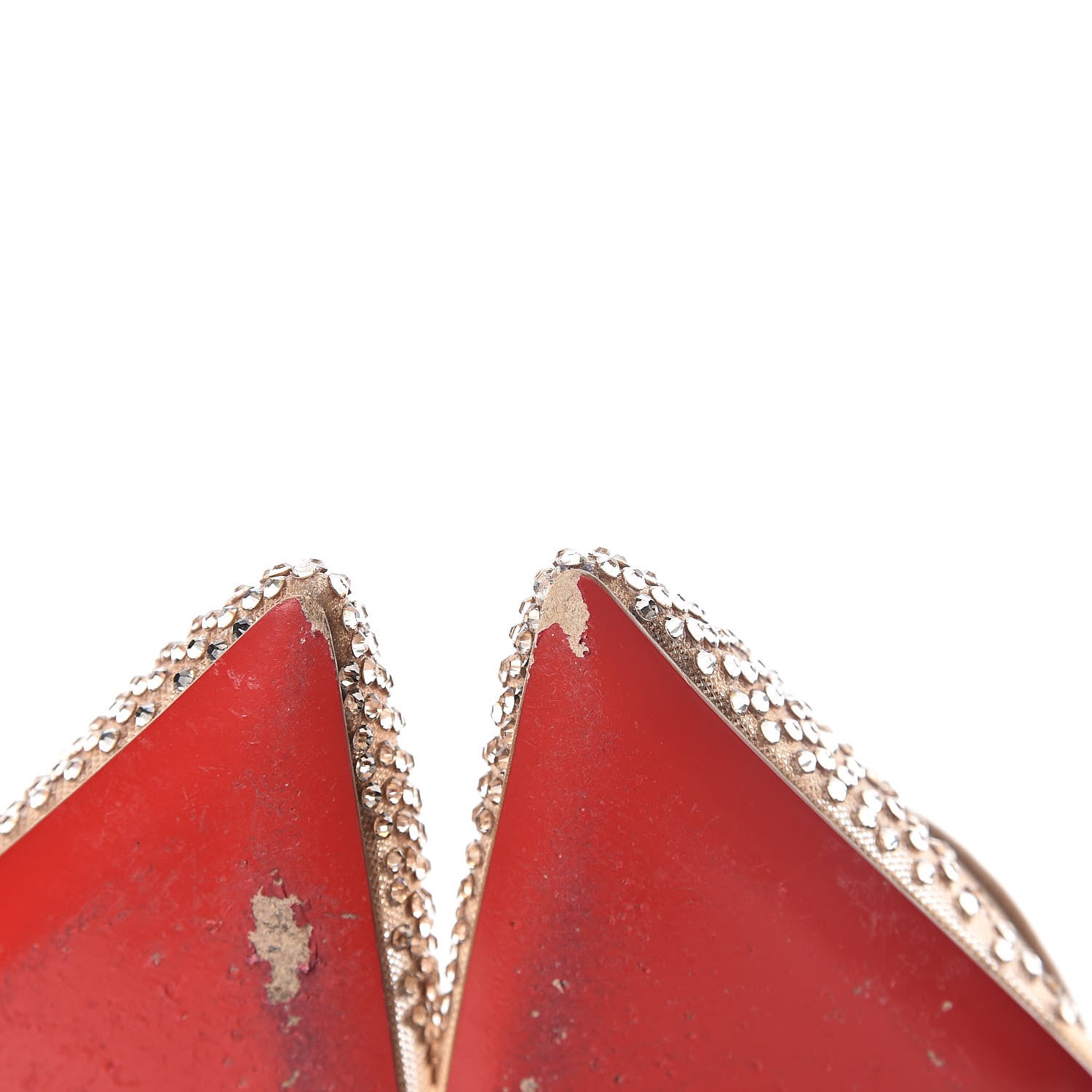 Christian Louboutin Suede Silk Crystal Strass Follies 100 Pumps 40 Neutral 10 of 11