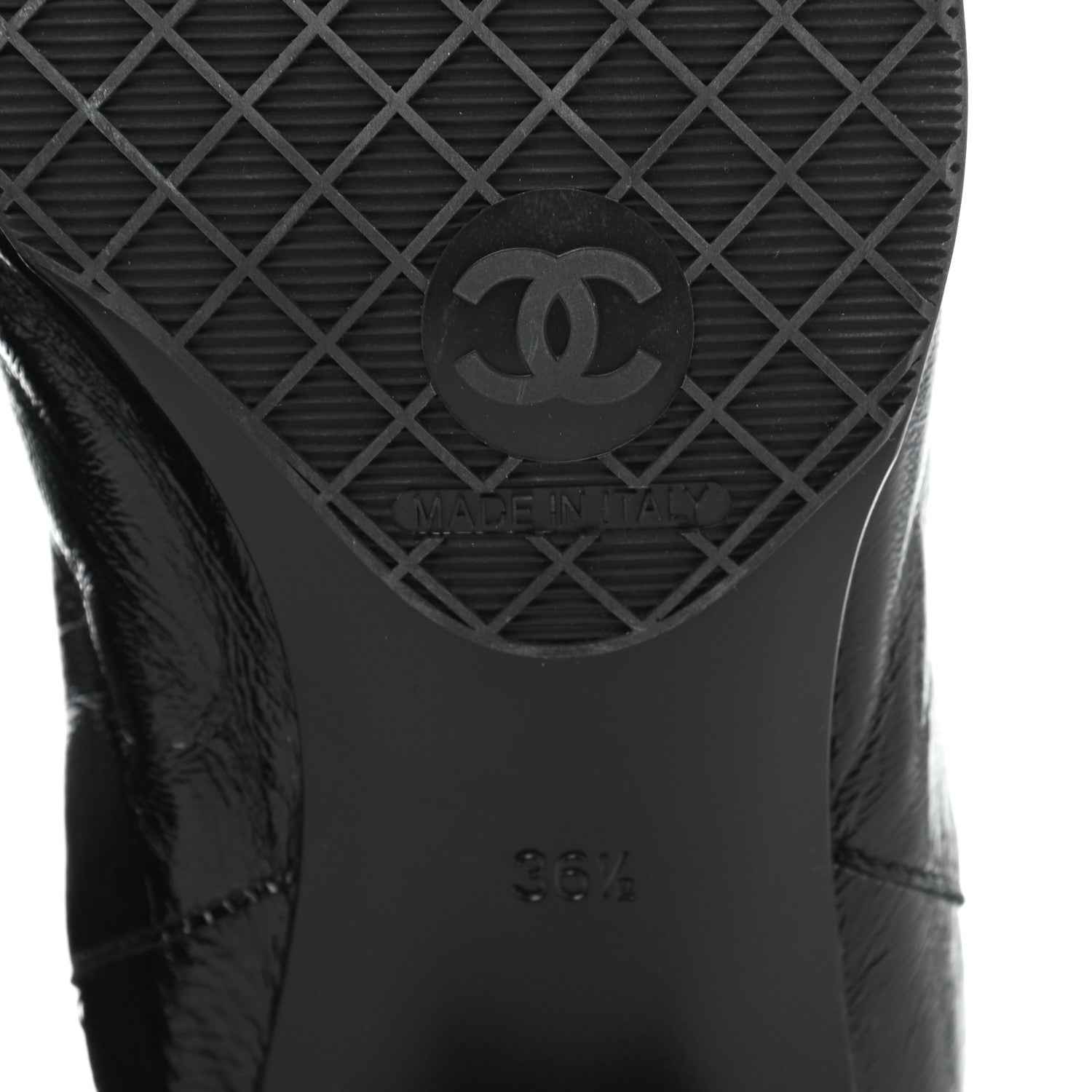 Chanel Patent Lambskin Elastic Short Boots 36.5 Black 6 of 7