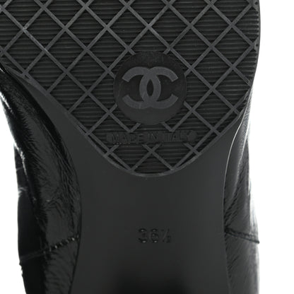 Chanel Patent Lambskin Elastic Short Boots 36.5 Black 6 of 7