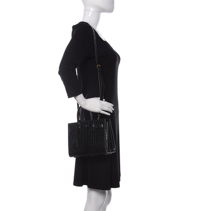 Saint Laurent Calfskin Crocodile Embossed Nano Sac De Jour Black 2 of 10
