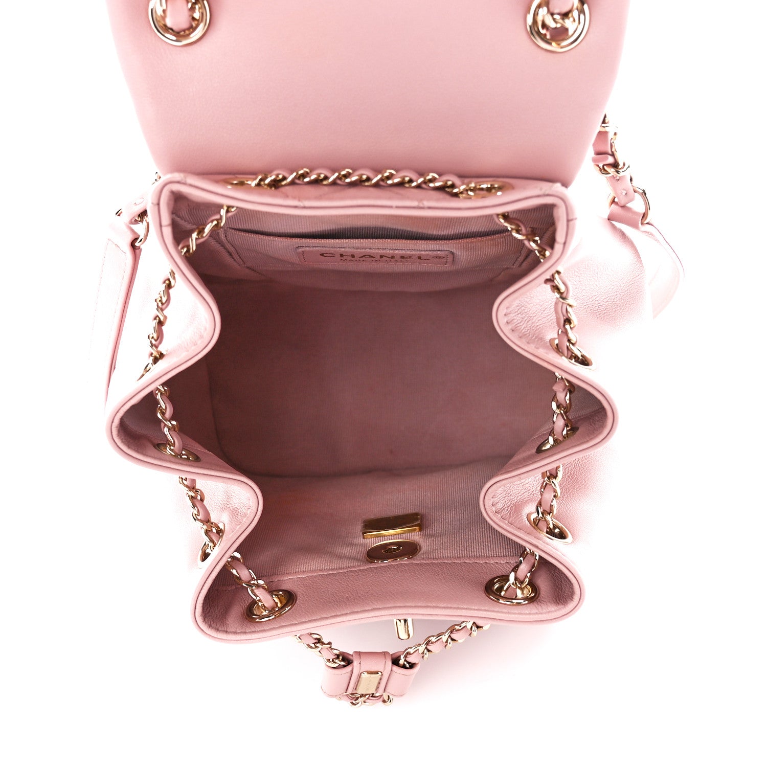 Chanel Lambskin Quilted Small Duma Drawstring Backpack Light Pink 5 of 13