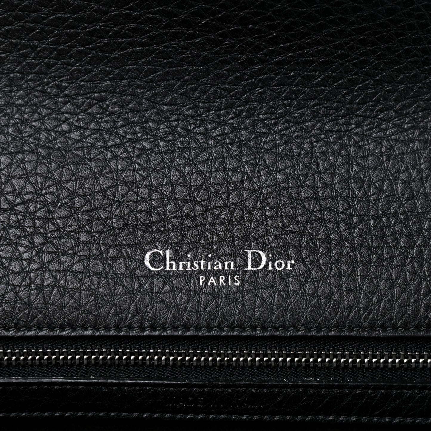 Grained Calfskin Medium Diorama Flap Bag Black