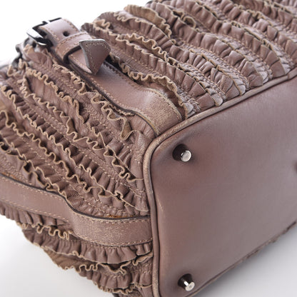 Burberry Calfskin Ruffled Medium Lowry Dark Taupe Pink 15 of 15