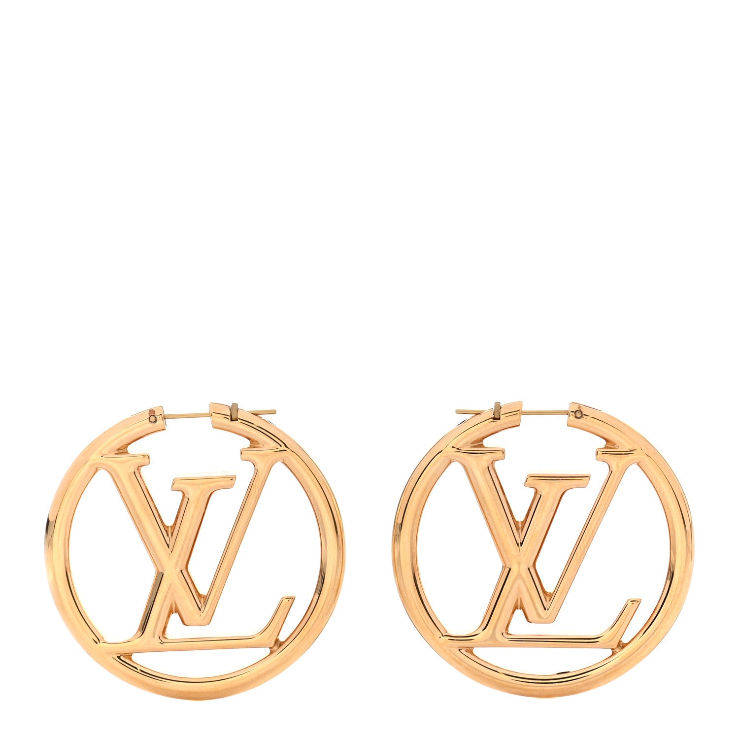 Louis Vuitton Metal Louise Hoop Earrings Gold 1 of 6