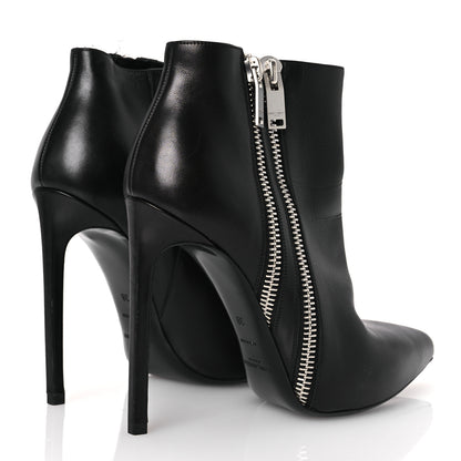 Saint Laurent Calfskin Double Zipper Booties 38 Black 5 of 11