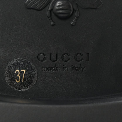 Gucci Flores Calfskin Horsebit Chain Ankle Boots 37 Black 6 of 13