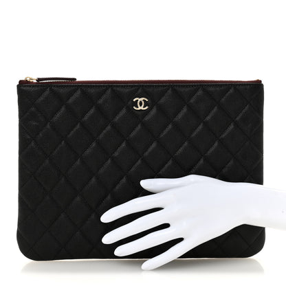 Chanel Caviar Quilted Medium Cosmetic Case Black 2 of 7