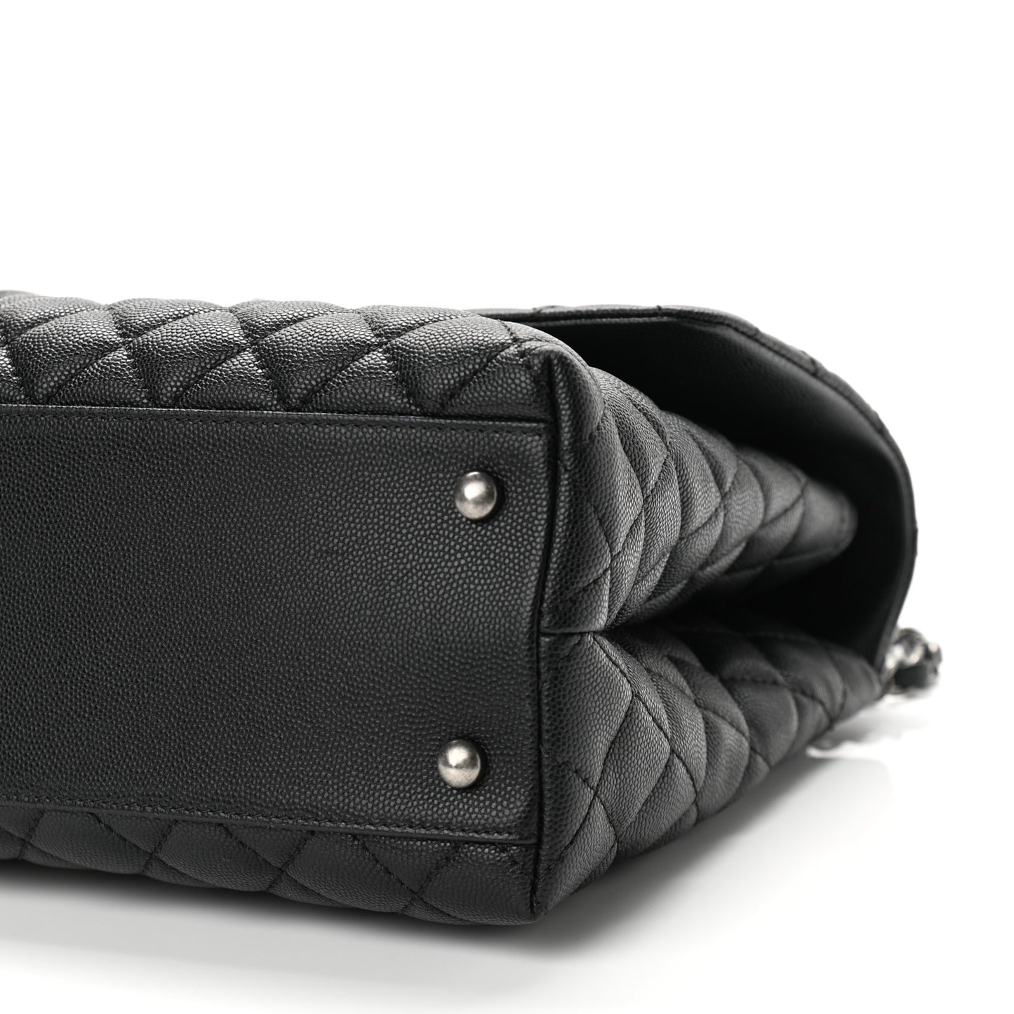 Caviar Quilted Medium Coco Handle Flap Black
