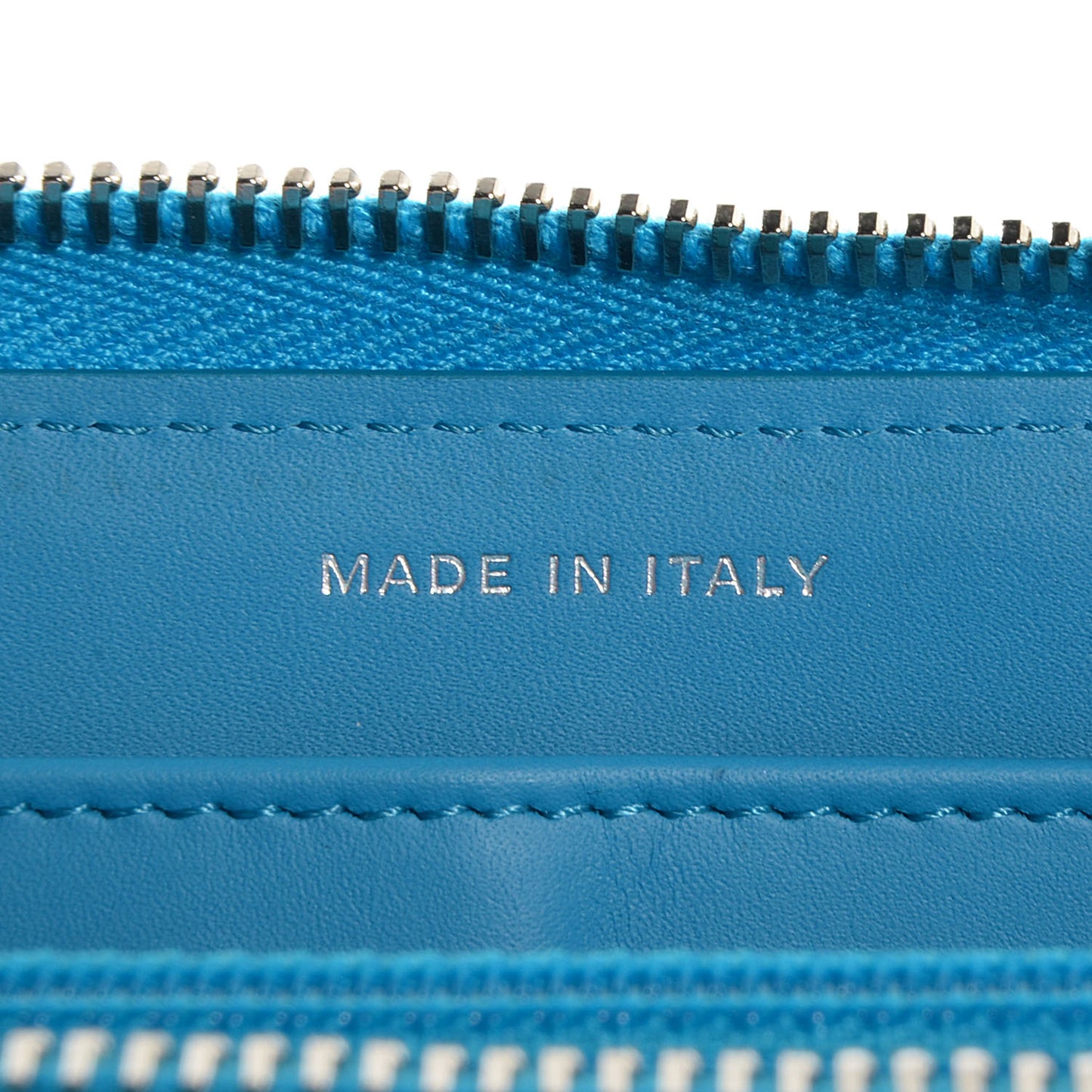 Patent Quilted Large Gusset Zip Around Wallet Blue