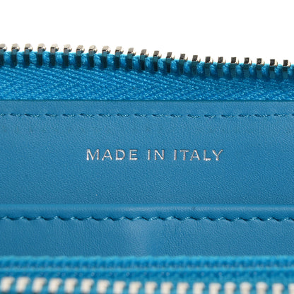Chanel Patent Quilted Large Gusset Zip Around Wallet Blue 6 of 9