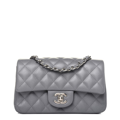 Chanel Caviar Quilted Mini Rectangular Flap Grey 1 of 13