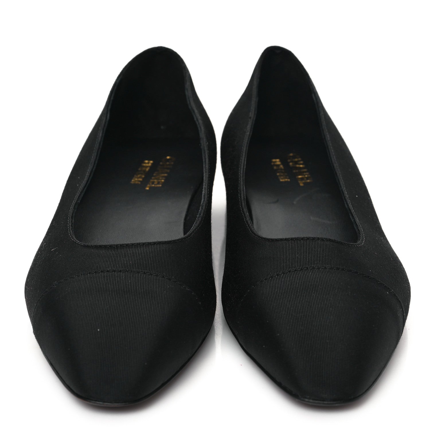 Chanel Grosgrain Cap Toe Uniform Ballerina Flats 40 Black 2 of 8