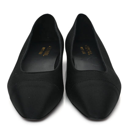 Chanel Grosgrain Cap Toe Uniform Ballerina Flats 40 Black 2 of 8