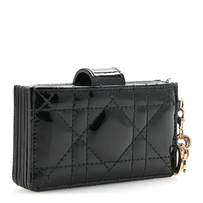 Christian Dior Patent Cannage Lady Dior 5-Gusset Card Holder Black 3 of 7