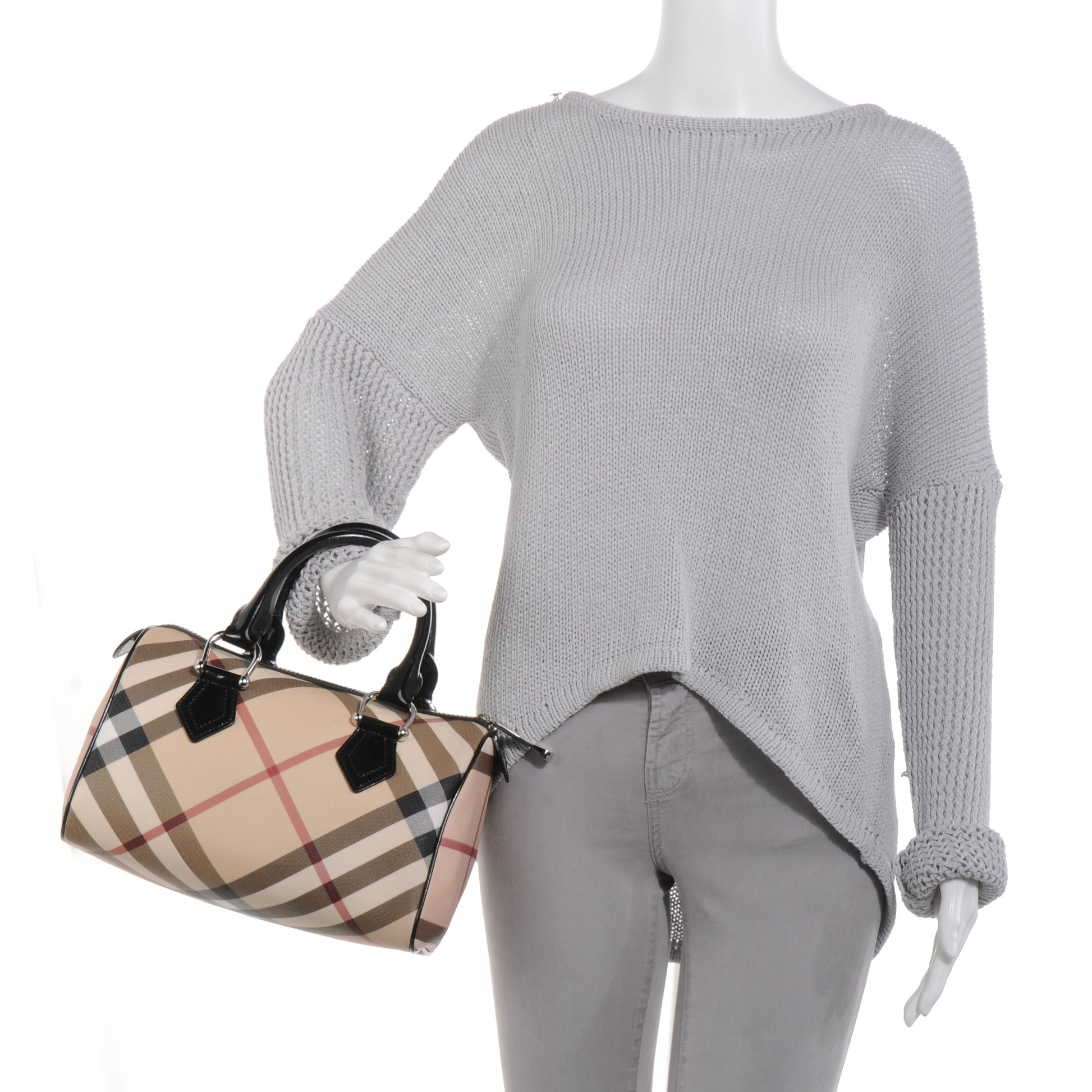 Burberry Supernova Check Chester Bowling Bag Black 2 of 9