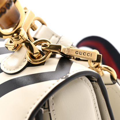 Gucci Calfskin Web Geometric Print Small Bamboo 1947 Top Handle Bag White Multicolor 11 of 13
