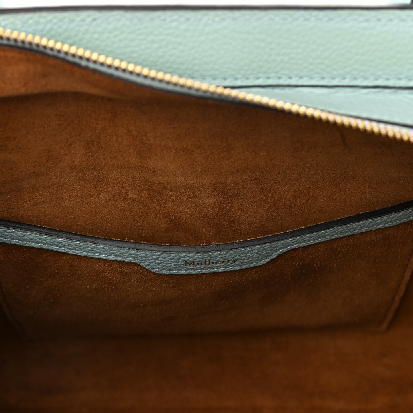 Small Classic Grain Small Bayswater Zip Tote Light Antique Blue