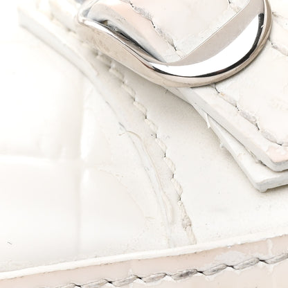 Balenciaga Semi Shiny Calfskin Crocodile Embossed Neo Classic Silver Hardware Mini City White 15 of 22