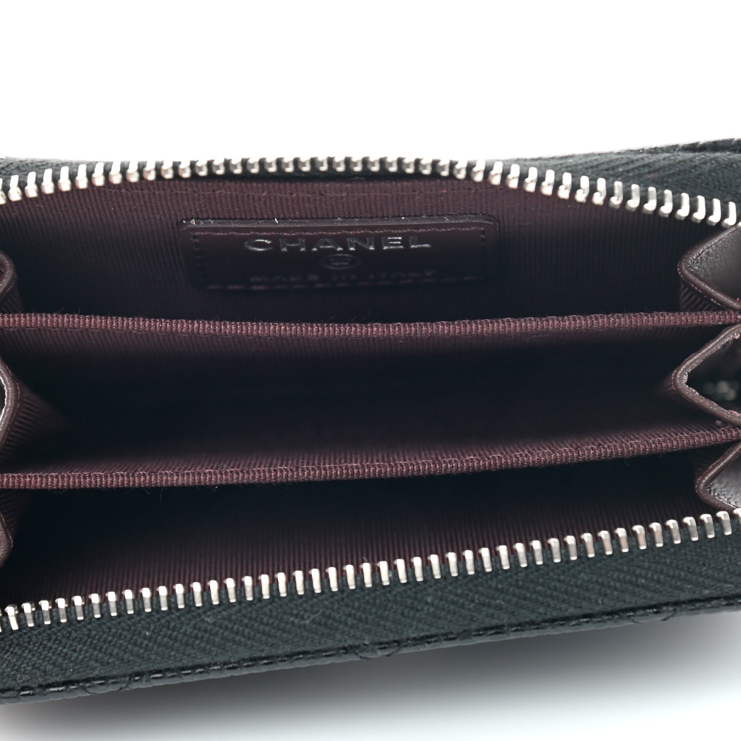 Caviar Quilted Zip Coin Purse Black