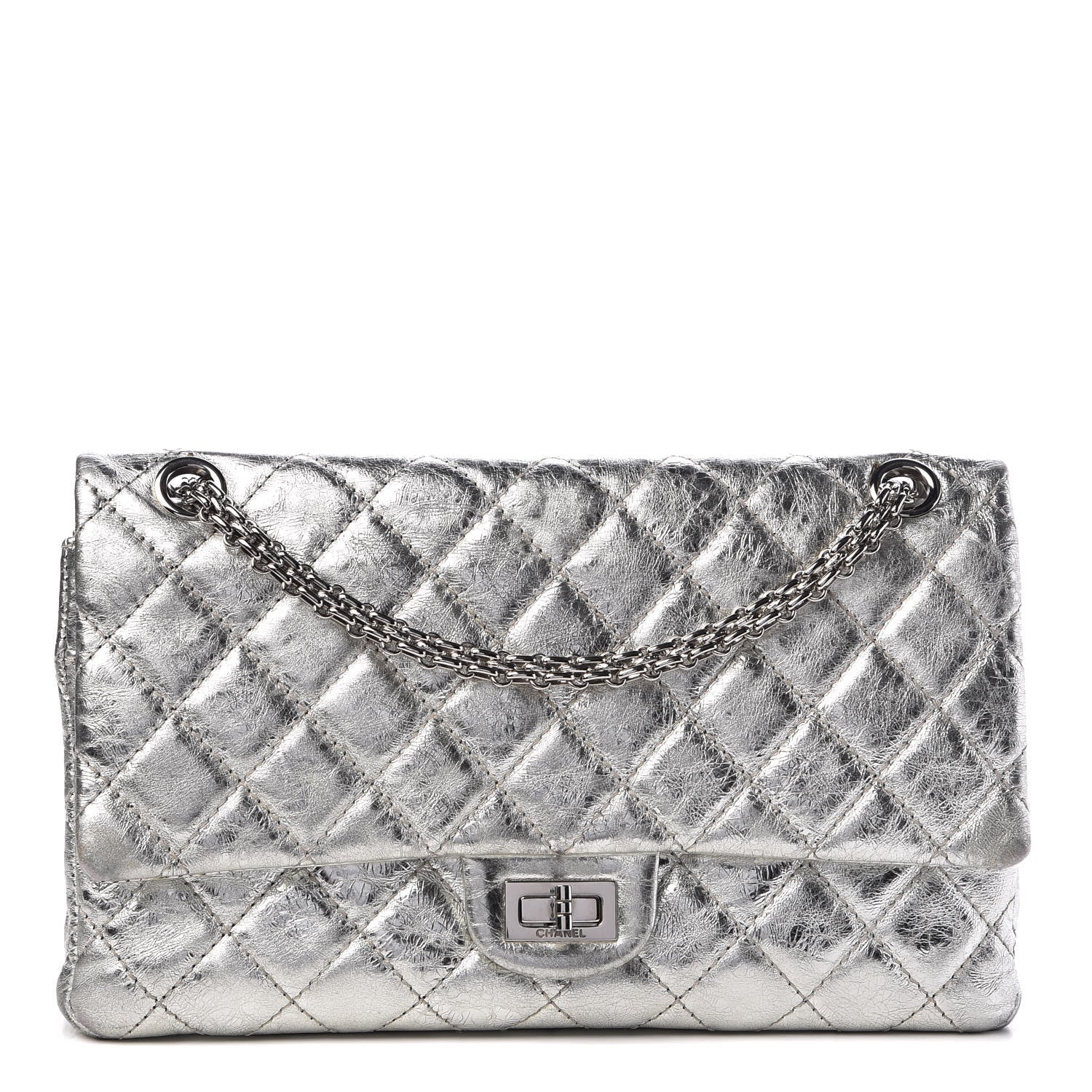 Chanel Metallic Aged Calfskin Quilted 2.55 Reissue 226 Flap Silver 1 of 16