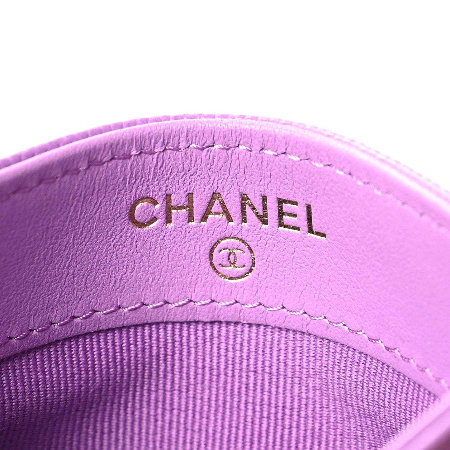 Caviar Quilted Card Holder Purple