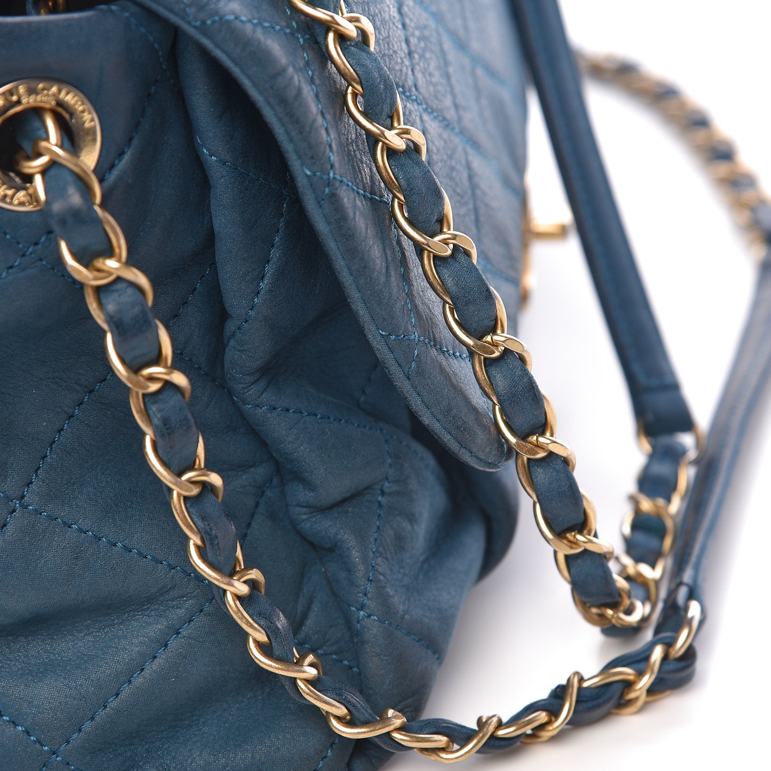 Chanel Iridescent Calfskin Large Chic Quilt Flap Dark Blue 25 of 30