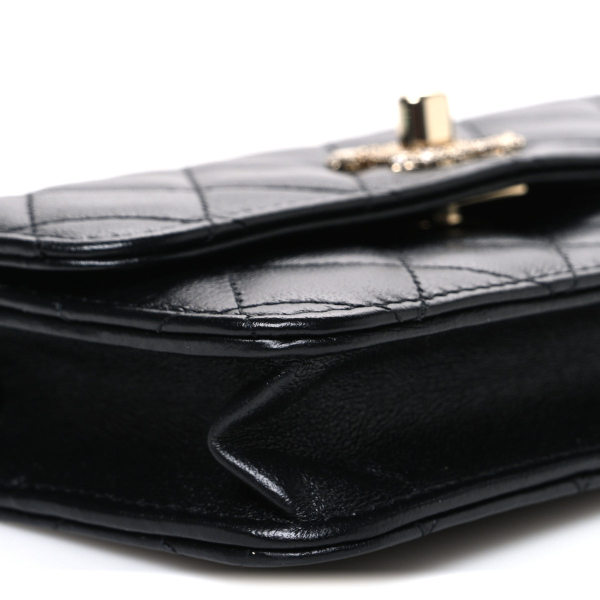 Chanel Lambskin Crystal Quilted Trendy CC Flap Phone Holder With Chain Black 9 of 11