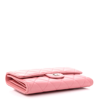 Chanel Lambskin Quilted Large Gusset Flap Wallet Pink 4 of 11