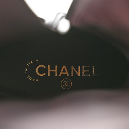 Chanel Calfskin Chain High Boots 38 Black 6 of 9
