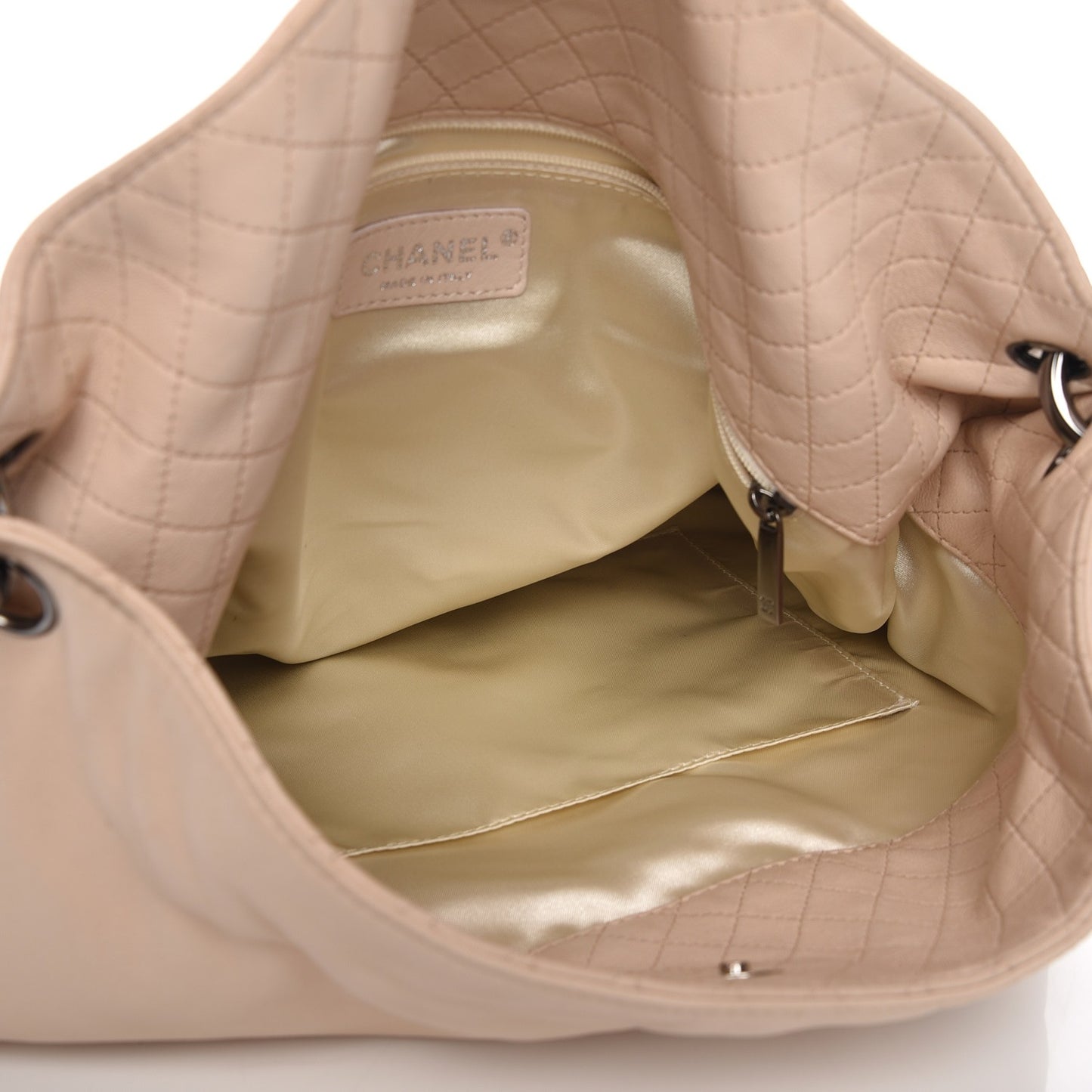 Lambskin Soft and Chain Large Hobo Beige