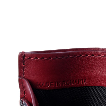 Burberry Smooth Calfskin Vintage Check Sandon Card Case Crimson 4 of 4