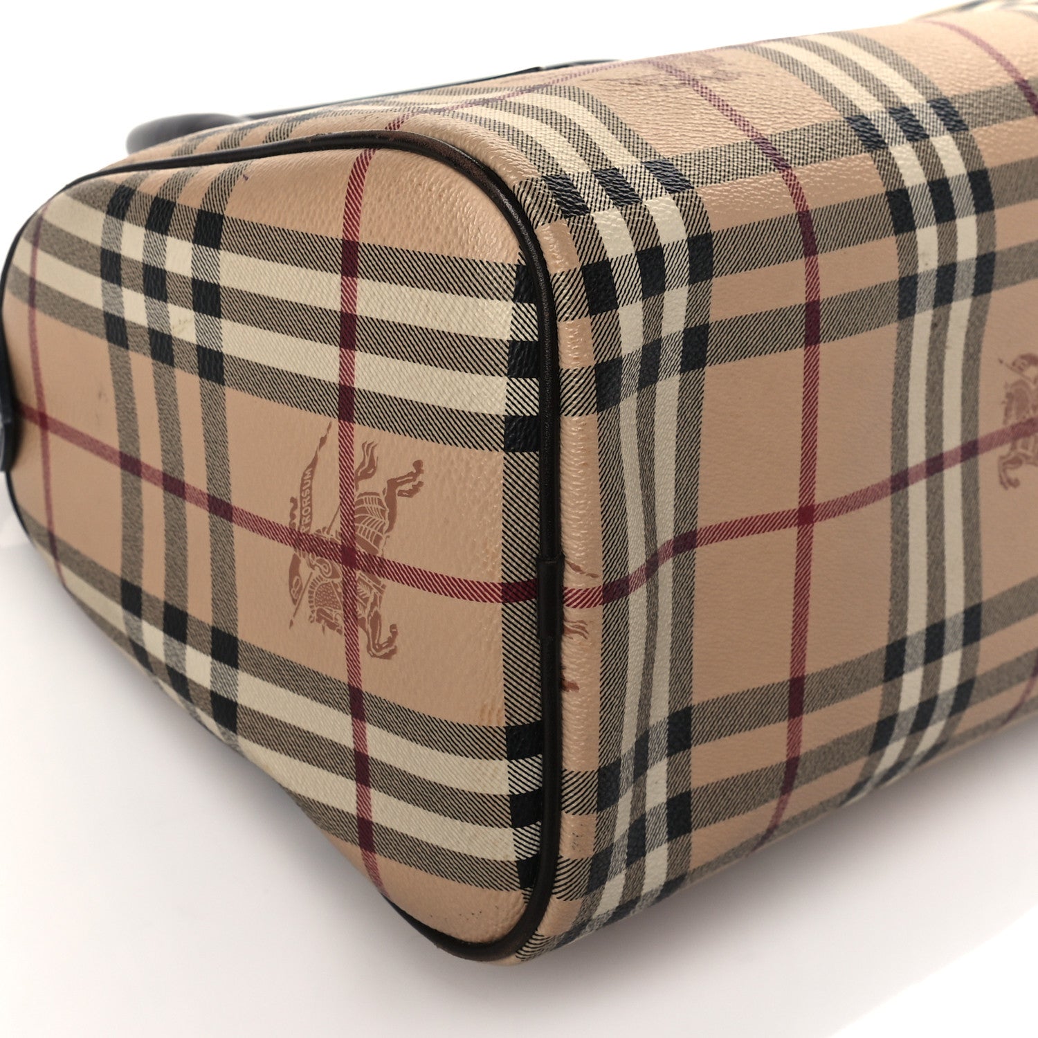 Burberry Haymarket Check Small Chester Bowling Bag Chocolate 9 of 10