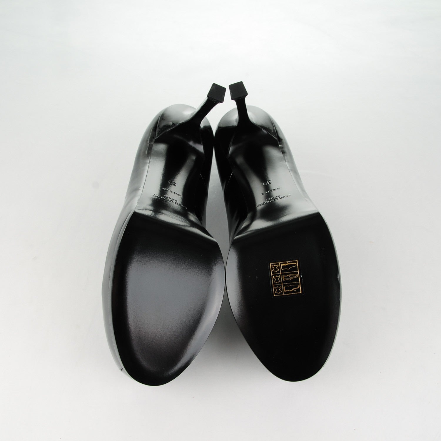 Saint Laurent Vitello Vernice Tribtoo 80 Pumps 39 Black 5 of 7