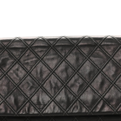 Chanel Calfskin Stitched Thin City Clutch Black 9 of 10