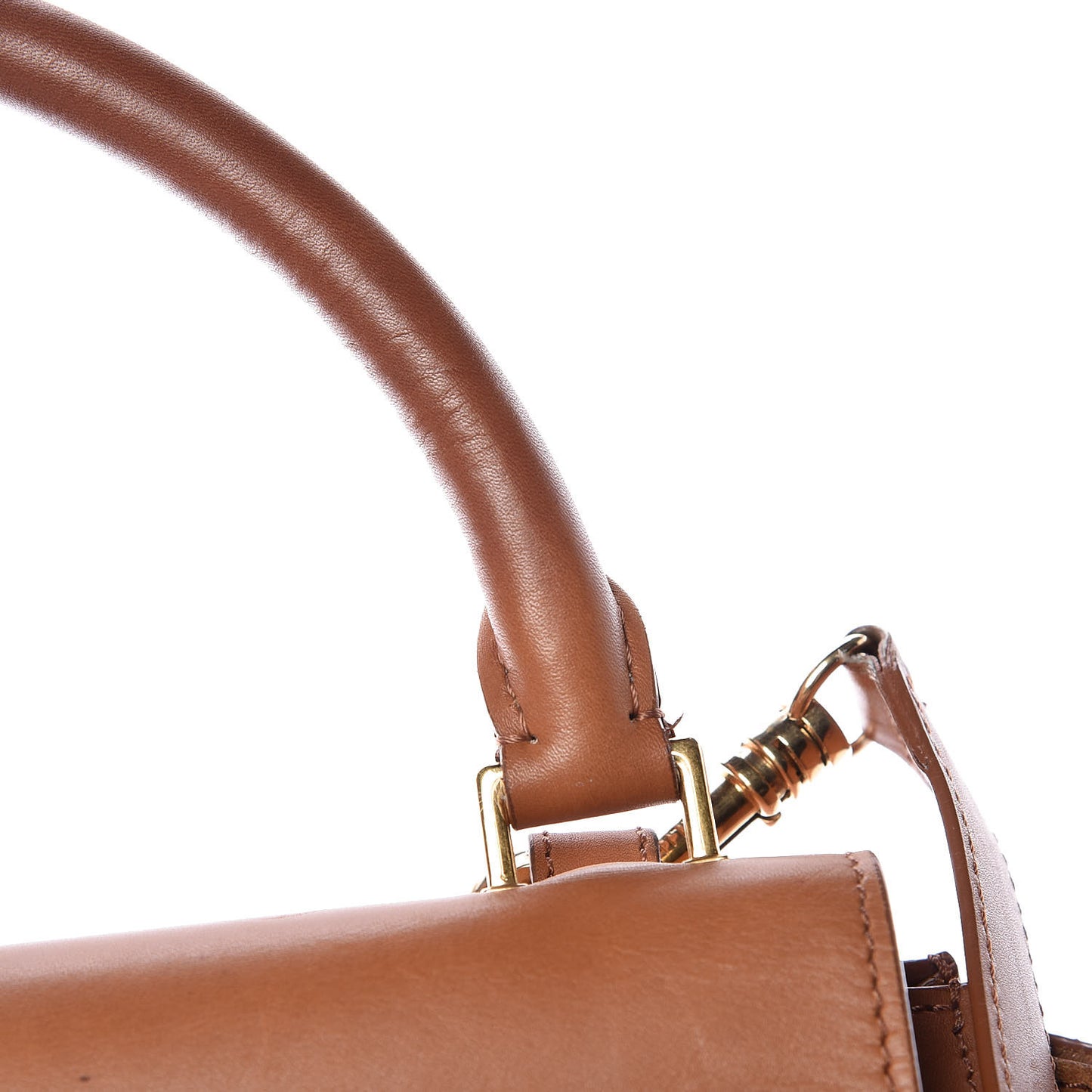 Natural Calfskin Suede Medium Trapeze Tan