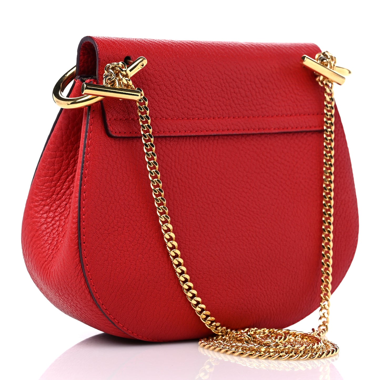 Grained Lambskin Mini Drew Shoulder Bag Plaid Red