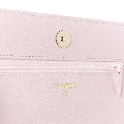 Chanel Caviar Quilted Tiny CC Wallet On Chain WOC Light Pink 6 of 11