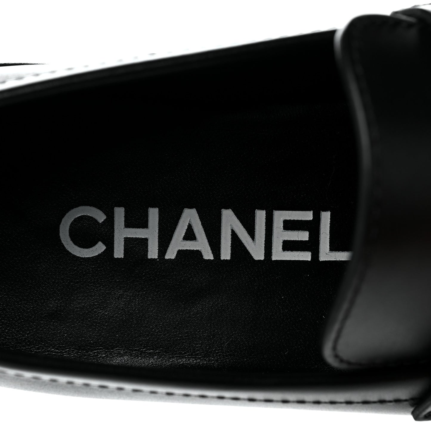 Calfskin CC Platform Loafers 35 Black