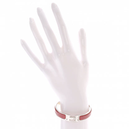 Hermes Narrow Enamel Clic Clac H Bracelet PM Red 2 of 5