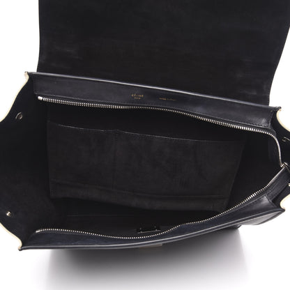 Celine Drummed Calfskin Suede Medium Tri-color Trapeze Black 5 of 18